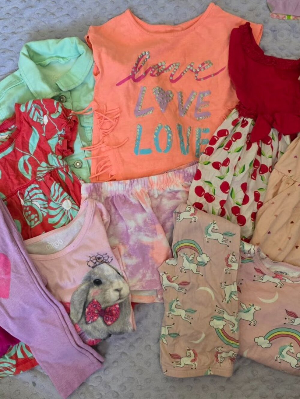 Girls Size 4T Clothing Lot Jacket Dress Pajamas Bunny Outfit 11 Pieces